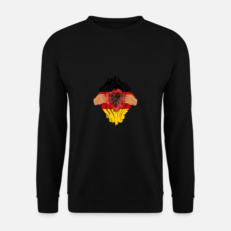 Albanische Deutschland Flagge Albanien Deutsches - Unisex Pullover - Schwarz