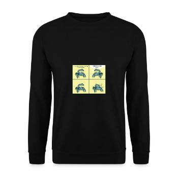 Auf den Rücken klopfen Motiviert und inspiriert Ge - Unisex Pullover - Schwarz - Vorne - Alina (178cm) & Michal (187cm)