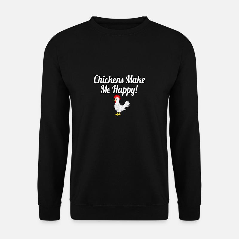Les poules me rendent heureux - Sweat-shirt Unisexe - noir