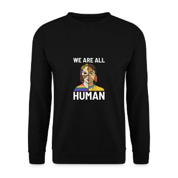 Diversity Unity Menschenrechtsanwalt Geschenk - Unisex Pullover - Schwarz - Vorne - Alina (178cm) & Michal (187cm)