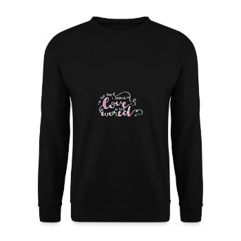 Self Care Liebe Spirituelle und achtsam Geschenk - Unisex Pullover - Schwarz - Vorne - Alina (178cm) & Michal (187cm)