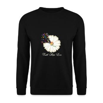 All Cancer Matters Awareness Faith Hope - Unisex Sweatshirt - black - Front - Alina (178cm) & Michal (187cm)