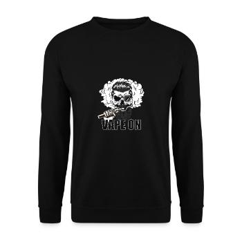 Vaper Steamer Skull Gift For Steaming - Unisex Sweatshirt - black - Front - Alina (178cm) & Michal (187cm)