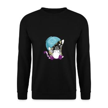 Asexual Pride Flag Cat Support Asexuality LGBTQ - Unisex Sweatshirt - black - Front - Alina (178cm) & Michal (187cm)