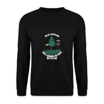 Disc Golf Retro Lustiges Design für Spieler und - Unisex Pullover - Schwarz - Vorne - Alina (178cm) & Michal (187cm)