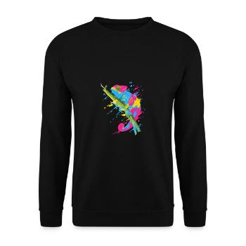 Pansexual Pride Funny Design Colors by PANSEXUAL - Unisex Sweatshirt - black - Front - Alina (178cm) & Michal (187cm)