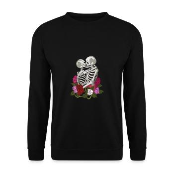 Lesbian Cool Skeleton Colors of the Lesbian Flag - Unisex Sweatshirt - black - Front - Alina (178cm) & Michal (187cm)