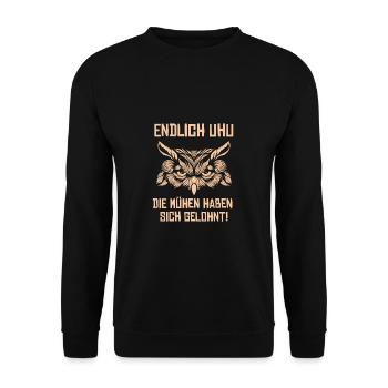 Unter Hundert Diät Fitness Abnehmen Unter 100 kg - Unisex Pullover - Schwarz - Vorne - Alina (178cm) & Michal (187cm)