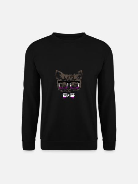 Asexuelle Cat Pride Designunterstützung - Unisex Pullover - Schwarz