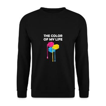 Pansexual Pride Lustige Designfarben der PANSEXUAL - Unisex Pullover - Schwarz - Vorne - Alina (178cm) & Michal (187cm)
