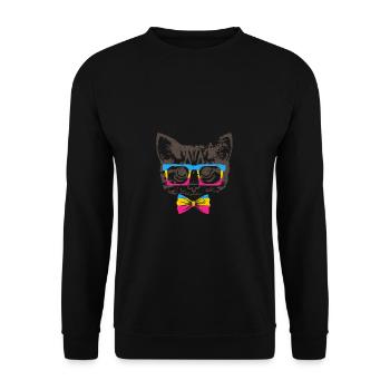 Pansexuelle Cat Pride Unterstützung von PANSEXUAL - Unisex Pullover - Schwarz - Vorne - Alina (178cm) & Michal (187cm)