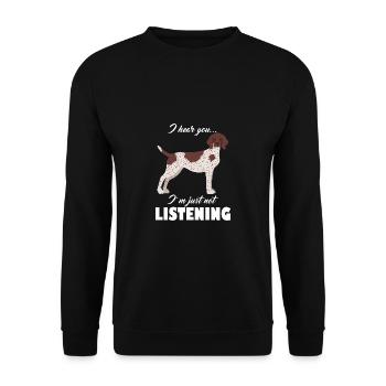 Deutsch Kurzhaar Zeiger Lustig GSP Mama Papa - Unisex Pullover - Schwarz - Vorne - Alina (178cm) & Michal (187cm)