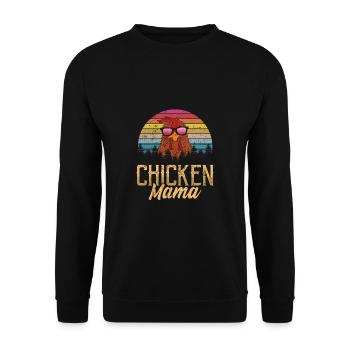 Poulet Mama Mère Éleveur de volaille - Sweat-shirt Unisexe - noir - Devant - Alina (178cm) & Michal (187cm)