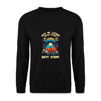 Alien Extraterrestre OVNI Get In Loser - Sweat-shirt Unisexe - noir - Devant - Alina (178cm) & Michal (187cm)