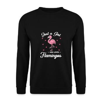 Just A Girl Who Loves Flamingos Pink - Unisex Sweatshirt - black - Front - Alina (178cm) & Michal (187cm)