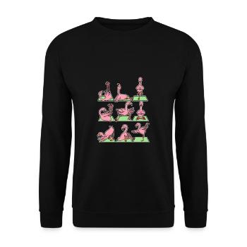 Flamingo Pink Bird Yoga Meditation Zen - Unisex Sweatshirt - black - Front - Alina (178cm) & Michal (187cm)