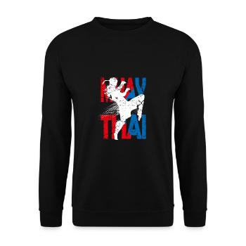 Muay Thai Kickboxing Arts Martiaux Teakwondo - Sweat-shirt Unisexe - noir - Devant - Alina (178cm) & Michal (187cm)