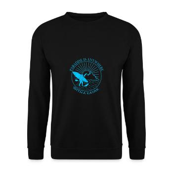 Kajak Lustiges Wortspiel Kajak-Paradies ist - Unisex Pullover - Schwarz - Vorne - Alina (178cm) & Michal (187cm)