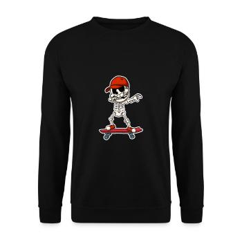 Skater Skating Skateboard Skeleton Skul - Unisex Sweatshirt - black - Front - Alina (178cm) & Michal (187cm)