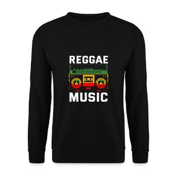 Reggae Musik Musiker Radio Stereo Box - Unisex Pullover - Schwarz - Vorne - Alina (178cm) & Michal (187cm)