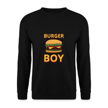 Burger Boy Hamburger Chef Restaurant - Unisex Pullover - Schwarz - Vorne - Alina (178cm) & Michal (187cm)
