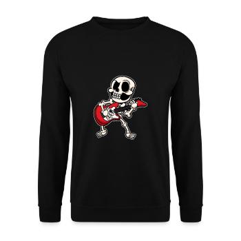 Guitariste Guitariste Musicien Groupe Skeleton - Sweat-shirt Unisexe - noir - Devant - Alina (178cm) & Michal (187cm)