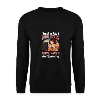 Anime Manga Gaming Ramen Noodles Fille - Sweat-shirt Unisexe - noir - Devant - Alina (178cm) & Michal (187cm)