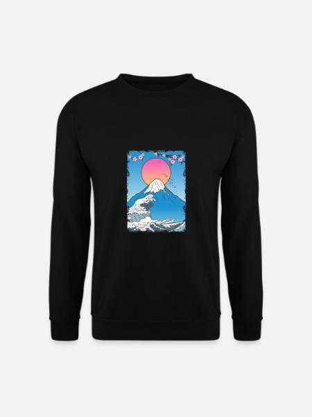 Fujiyama Berg Japan Manga Lotus - Unisex Pullover - Schwarz