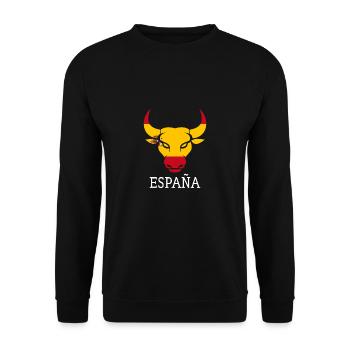Espagne Drapeau espagnol Souvenir Toro España Têtes de taureau - Sweat-shirt Unisexe - noir - Devant - Alina (178cm) & Michal (187cm)