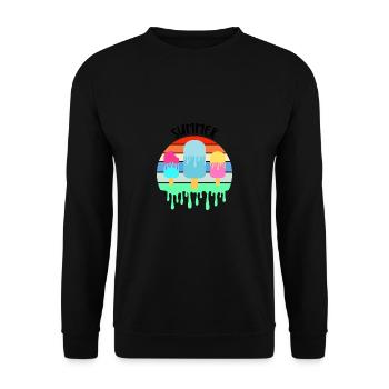 Schmelzendes Eis Heißer Sommerurlaub Retro Vintag - Unisex Pullover - Schwarz - Vorne - Alina (178cm) & Michal (187cm)