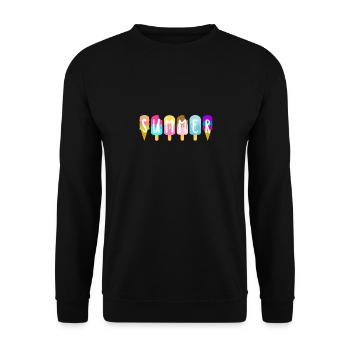 Schmelzendes Eis heißer Sommerurlaub 2022 Retro V - Unisex Pullover - Schwarz - Vorne - Alina (178cm) & Michal (187cm)