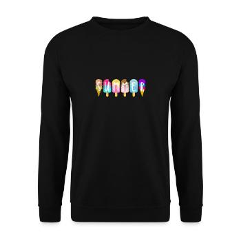 Schmelzendes Eis heißer Sommerurlaub 2022 Retro V - Unisex Pullover - Schwarz - Vorne - Alina (178cm) & Michal (187cm)
