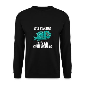 Drôle de poisson effrayant Un été Horreur Effrayant Été - Sweat-shirt Unisexe - noir - Devant - Alina (178cm) & Michal (187cm)