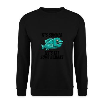 Drôle de poisson effrayant Un été Horreur Effrayant Été - Sweat-shirt Unisexe - noir - Devant - Alina (178cm) & Michal (187cm)