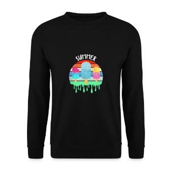 Crème glacée fondante Vacances d’été chaudes Rétro Vintag - Sweat-shirt Unisexe - noir - Devant - Alina (178cm) & Michal (187cm)