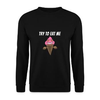 Funny Scary Ice Cream Cone Summertime Horror Spook - Unisex Sweatshirt - black - Front - Alina (178cm) & Michal (187cm)