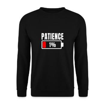 Patience à 1% Phrase drôle et idée ironique hors de - Sweat-shirt Unisexe - noir - Devant - Alina (178cm) & Michal (187cm)