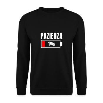 Patience à 1% Phrase drôle et idée ironique hors de - Sweat-shirt Unisexe - noir - Devant - Alina (178cm) & Michal (187cm)