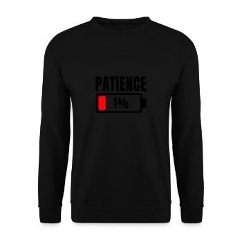 Patience à 1% Phrase drôle et idée ironique hors de - Sweat-shirt Unisexe - noir - Devant - Alina (178cm) & Michal (187cm)