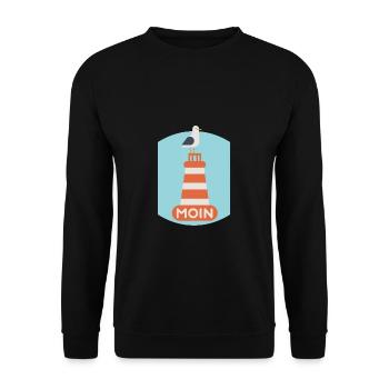 Nordsee, Deutsch ,Dialekt, Hamburg, Meer, Moin - Unisex Pullover - Schwarz - Vorne - Alina (178cm) & Michal (187cm)