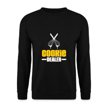 Marchand de biscuits Marchand de biscuits Boulanger Amateur de pâtisserie - Sweat-shirt Unisexe - noir - Devant - Alina (178cm) & Michal (187cm)