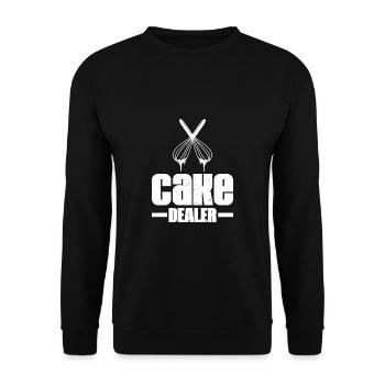 Cake Dealer Biscuit Dealer Baker Pastry Lover - Unisex Sweatshirt - black - Front - Alina (178cm) & Michal (187cm)