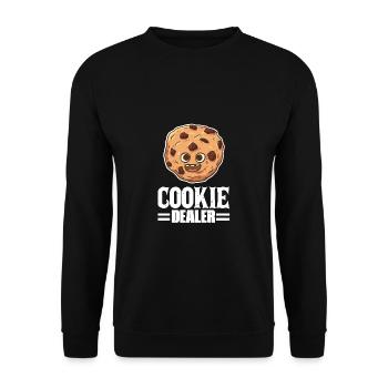 Cookie Dealer Kekshändler Bäcker Gebäckliebhaber - Unisex Pullover - Schwarz - Vorne - Alina (178cm) & Michal (187cm)