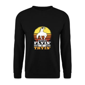 Rodéo américain Cowboy Horse Bull Riding - Sweat-shirt Unisexe - noir - Devant - Alina (178cm) & Michal (187cm)