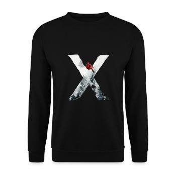 X – decorative character – winter - Unisex Sweatshirt - black - Front - Alina (178cm) & Michal (187cm)