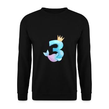 Birthday Mermaid Number 3 years old Baby child - Unisex Sweatshirt - black - Front - Alina (178cm) & Michal (187cm)