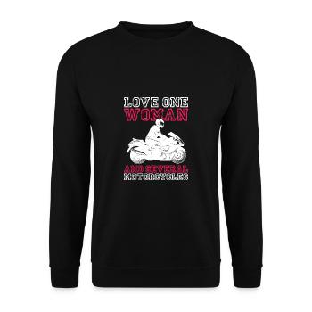 Love One Woman And Several Motorcycles Motorcycle - Unisex Sweatshirt - black - Front - Alina (178cm) & Michal (187cm)