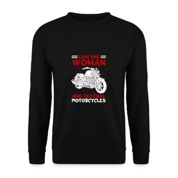 Love One Woman And Several Motorcycles Motorcycle - Unisex Sweatshirt - black - Front - Alina (178cm) & Michal (187cm)