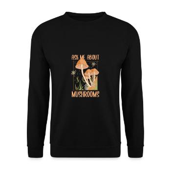 Pilzjagd Pilzjäger Pilzsammler Morchel Mykologe - Unisex Pullover - Schwarz - Vorne - Alina (178cm) & Michal (187cm)