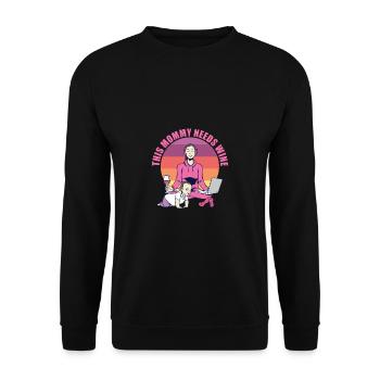 La mamma ha bisogno di vino Madre Amante del vino - Felpa unisex - nero - Fronte - Alina (178cm) & Michal (187cm)